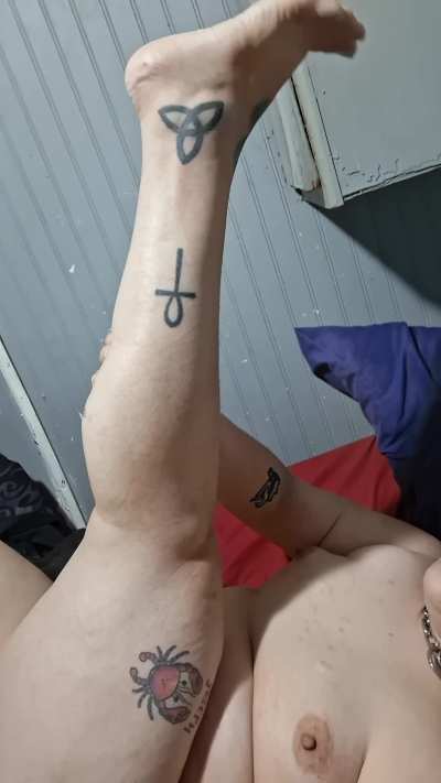 Showing off my lower body tattoos while doing PT nude