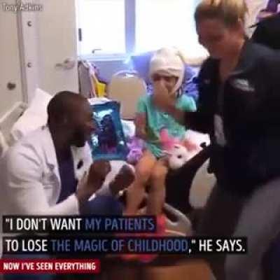 Tony Adkins, known as the ‘Dancing Doctor’ is a PA for pediatric neurosurgery. He believes in connecting with patients through dancing to help lift their spirits