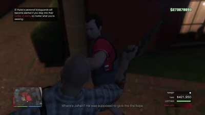 Fast and easy way through the compound to El Rubio's office. Under a minute, no shooting necessary.