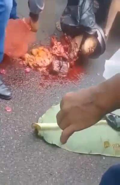 Mashed & banana leaf packed