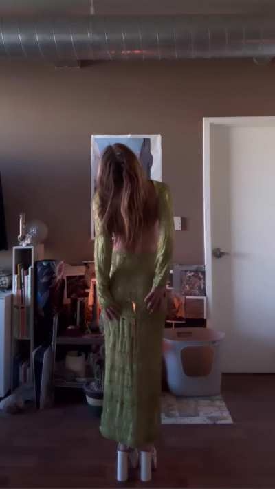 Wearing a see through dress going out