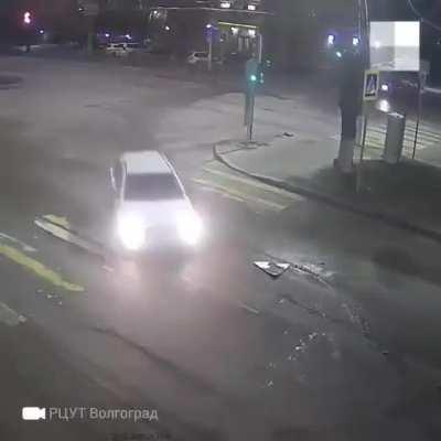 Clearly the roadblock is at fault for not wearing a reflective vest