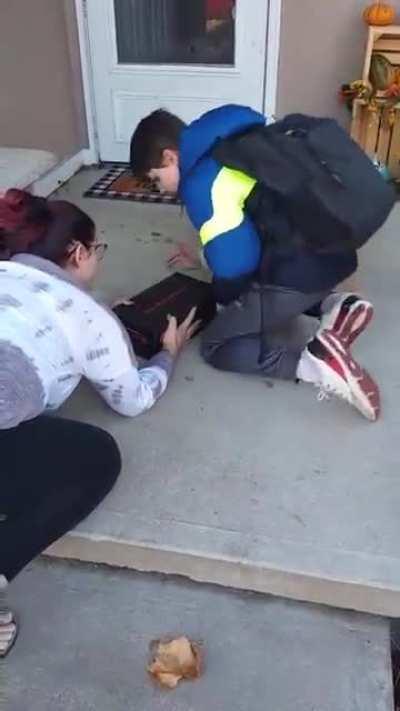 The moment this autistic son's dream came true