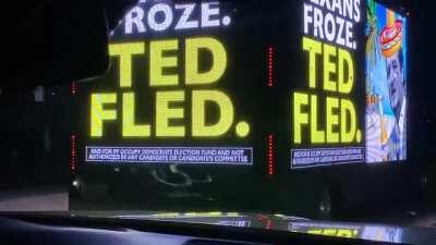 A block from Ted Cruz’s, saw this truck driving through