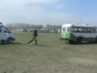 Russian forces caught on camera during deadly school bus raid