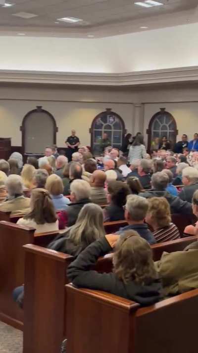 Wow. A Republican Congressman’s town hall is being flooded with constituents who are outraged at Trump and Musk coming for their health care and earned benefits.