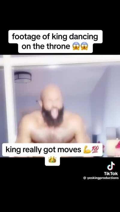 King shows off his moves