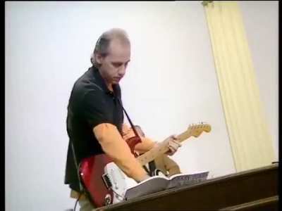 Ralph McTell, Mark Knopfler, Lemmy Kilmister, David Gilmour, Mark King, and Gary Moore appear on the BBC's satirical sketch comedy show French and Saunders, 1990