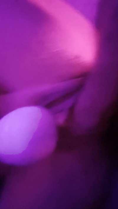 Filling her holes and jerking his cock inside her