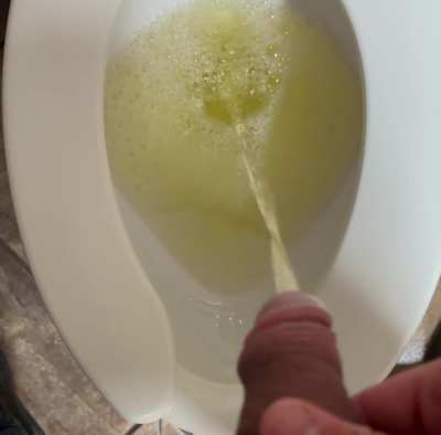 (28) A Rare Morning Piss, in the Toilet