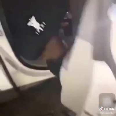 That dude literally poured out of that car.