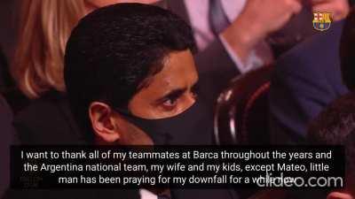 For anyone who hasn't watched Messi's speech after winning his seventh Ballon d'Or: