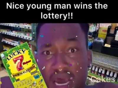 nice young man wins the lottery!!