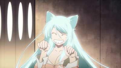 Black Hanekawa doing the neko thing [Bakemonogatari]