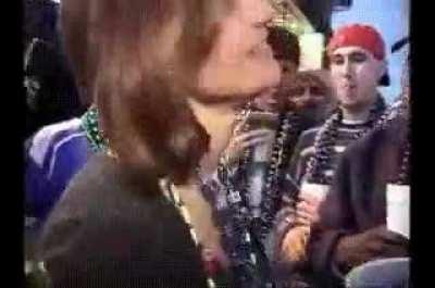 College instructure flashing pussy at mardi gras