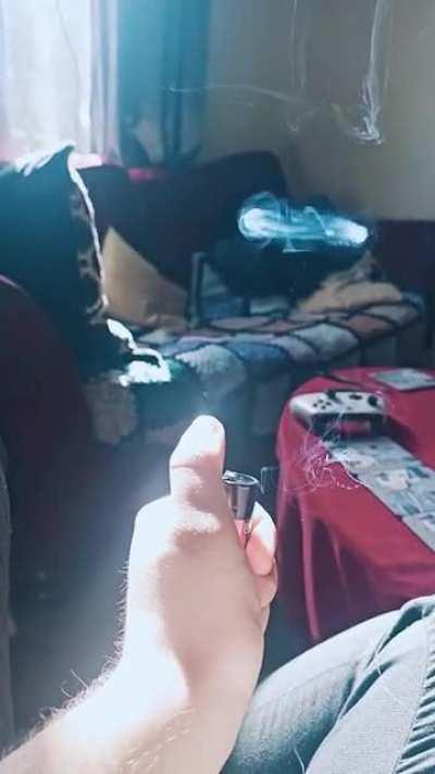 My lighter makes a smoke ring