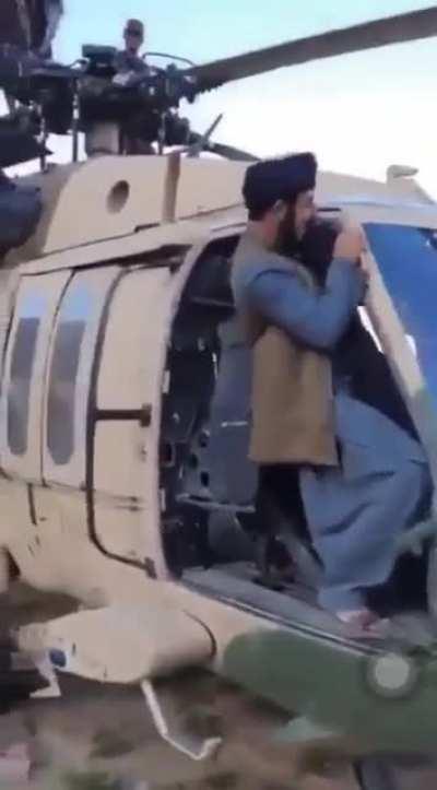 Taliban playing around with a helicopter in Panjsher