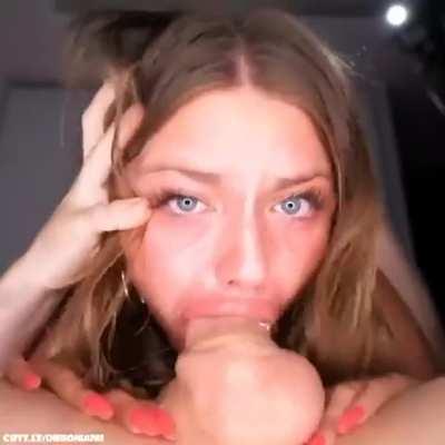 He Didn't Even Give Her The Opportunity to Swallow He Just Cummed Straight Down Her Throat