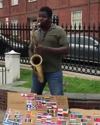 Street performers are always talented.