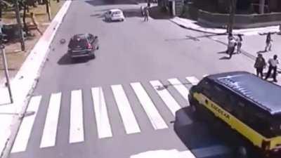 Biker gets pushed