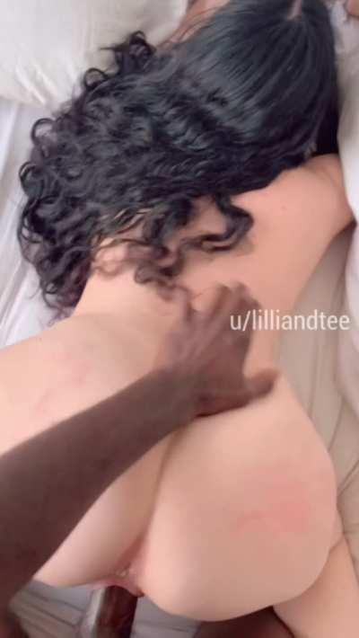 His giant dick splits me open and makes me moan and growl🥵[oc]