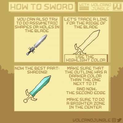 how to draw a pixel art sword?