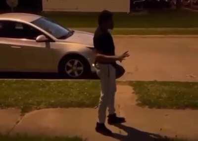 Man do a full front flip from an incline plank position