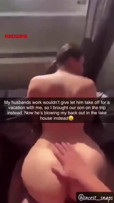 Mom and son on vacation