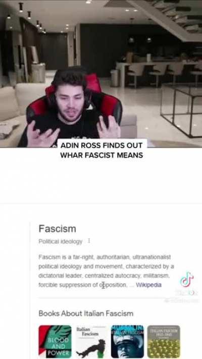Adin Ross tries to figure out what fascist means