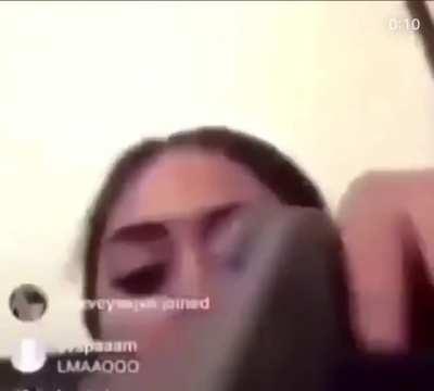 She shot on her phone on Instagram Live.