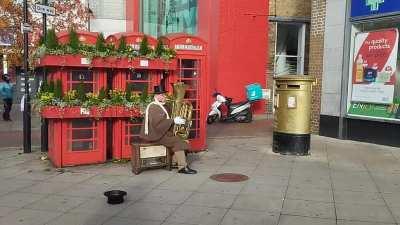 Just saw a fire breathing Tuba being played