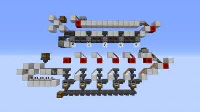 Inspired by Mumbo's 1 wide base including a super smelter I tried to come up with a 1 wide furnace array that can be refueled. I ended up with this monstrosity