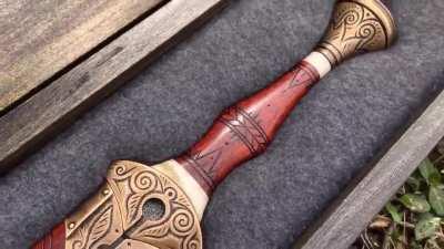 Ecyanár, the Sharp Flame. Crafted by David DelaGaredelle at Cedarlore Forge. It’s amazing.