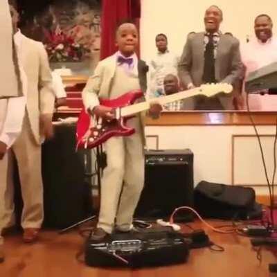 Son making father have happy freak out!