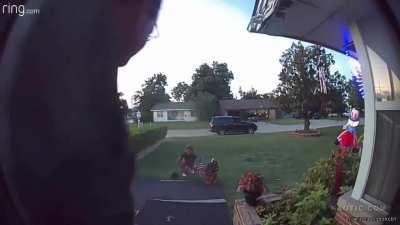 Woman angry at homeowner for having patriotic decorations