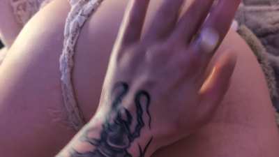 Watch him stretch my pussy with his fingers