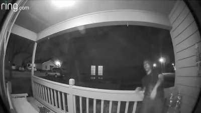 Idiot knocks himself out fighting a door...