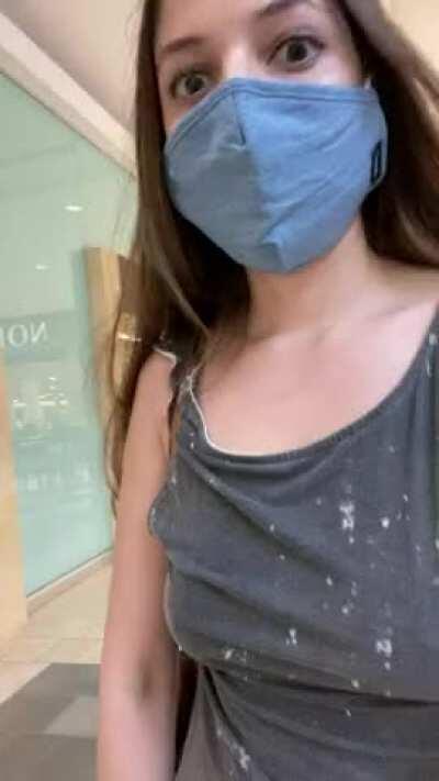 Flashing my pussy at the mall