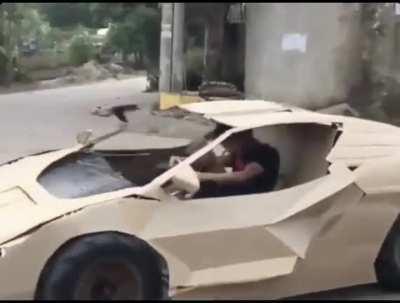 This cardboard Lamborghini