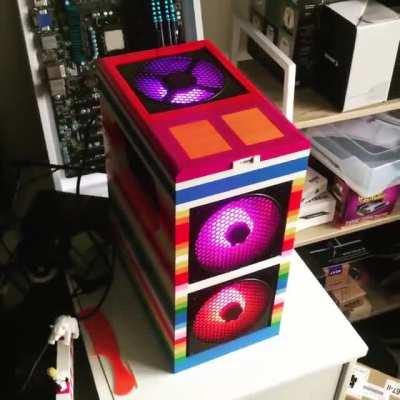 Turning on the Lego PC.