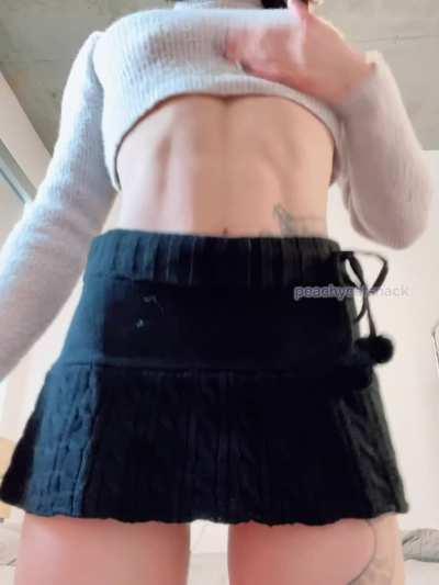Peeking out of my short skirt 😝