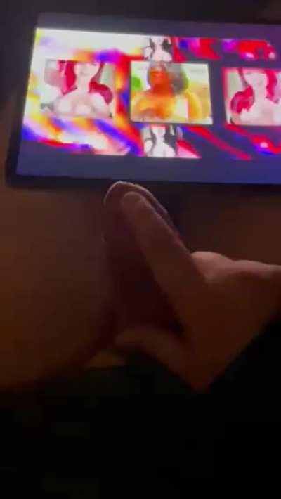 cumming while half-limp