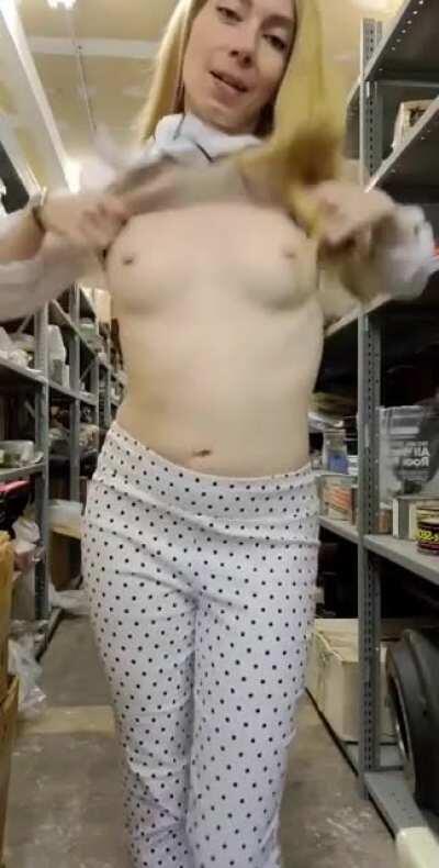 Work Strip: polkas without the panties...