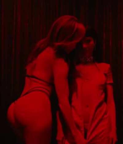 Jennifer Lopez undressing Constance Wu in 'Hustlers'