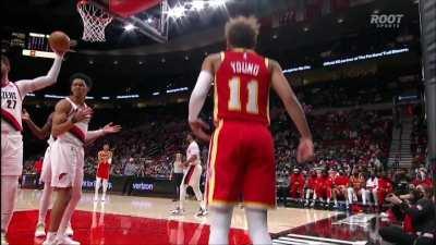 [Highlight] Nurkic imitates Trae Young and gets hit with a T