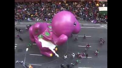 WCGW bringing a huge Barney for a ride