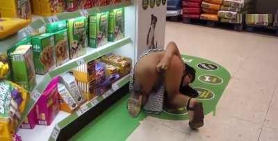 Asian girl in the supermarket