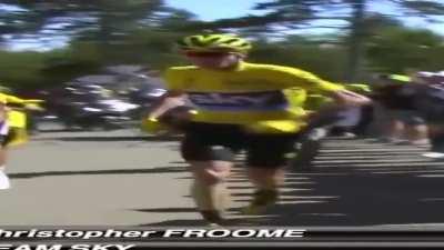 Chris Froome on his way to Paris.