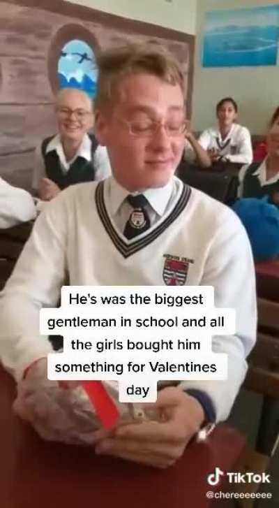 The ultimate Chad. Stealing girls’ hearts with respect and kindness.