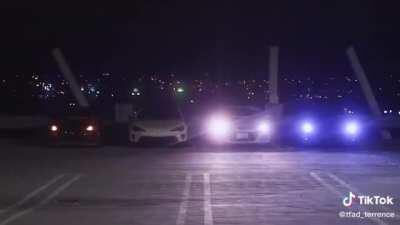 A car light show.